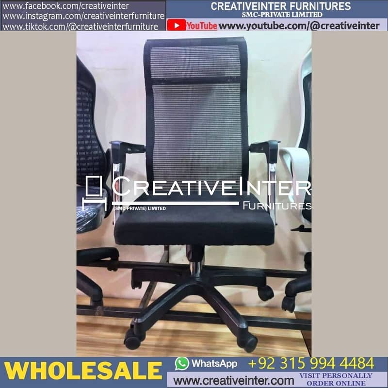 Office Boss Chair leather revolving high back Study Computer Desk 2