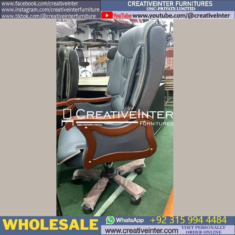 Office Boss Chair leather revolving high back Study Computer Desk 3