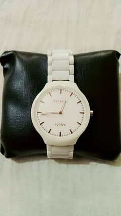 ceramic sphire white stone watch