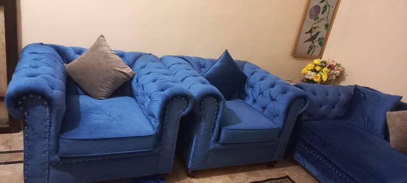 5 seater sofa set with tea trolly 1