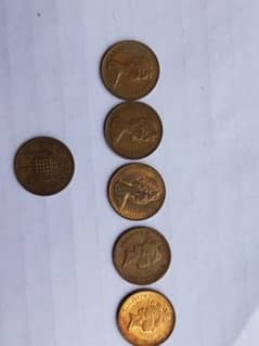 Antique 1 Penny coins of queen Elizabeth