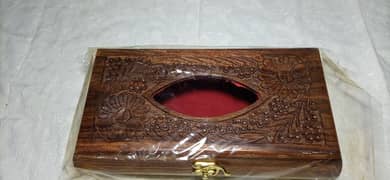 wooden handicrafts tissue box