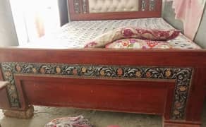 urgent sale Bed with mattress and dressing table