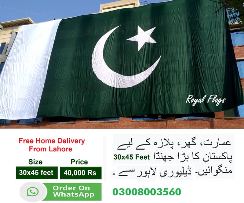 All Sizes of Pakistan Flag in Best Quality Parachute Cloth 14th August 3