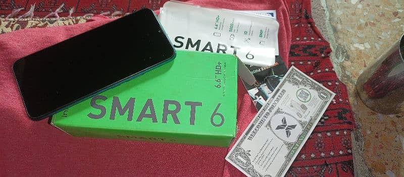 Infinix smart 6 tarqaus colour with box 3