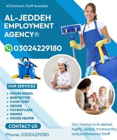 cook / House chef / Maids / House Maids / Baby Sitter maid available