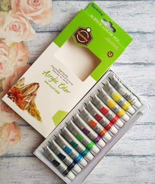 Acrylic Paint Set - 12 Colors, 6ml Each 0