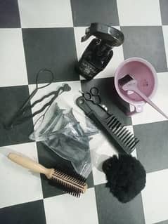 pedicure tool's , 2 Apron , Hair cutting, dye and facial tools