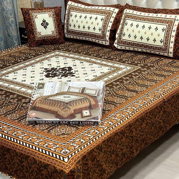 3 D PANAL BEDSHEET CRYSTAL COTTON*   03017186072 call us for order 1