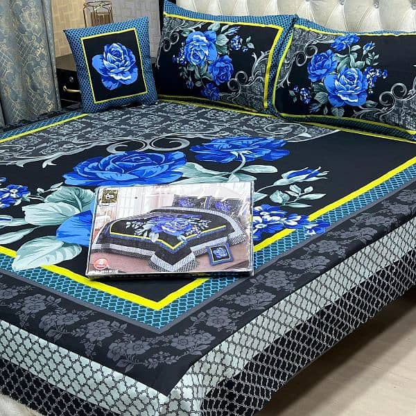 3 D PANAL BEDSHEET CRYSTAL COTTON*   03017186072 call us for order 2