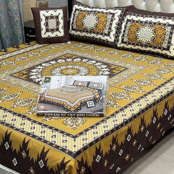 3 D PANAL BEDSHEET CRYSTAL COTTON*   03017186072 call us for order 4