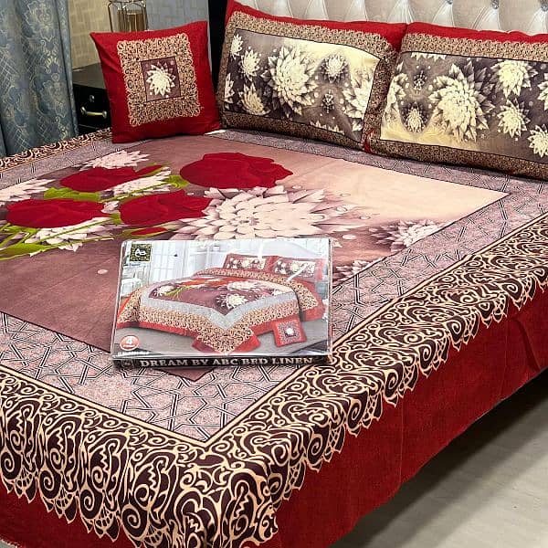 3 D PANAL BEDSHEET CRYSTAL COTTON*   03017186072 call us for order 9