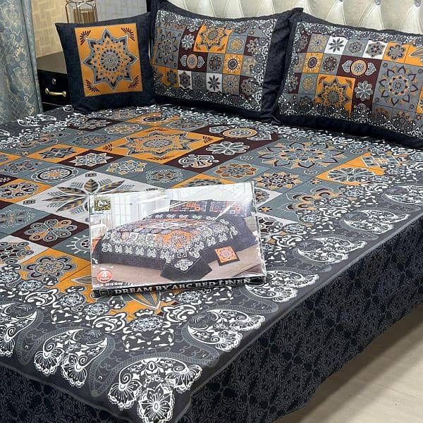 3 D PANAL BEDSHEET CRYSTAL COTTON*   03017186072 call us for order 10