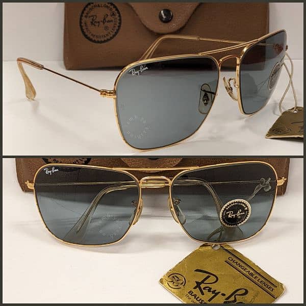 Ray Ban Bausch and Lomb USA Sunglasses, Gold Plated, Vintage 0