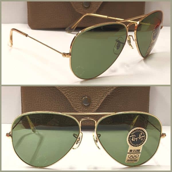 Ray Ban Bausch and Lomb USA Sunglasses, Gold Plated, Vintage 2