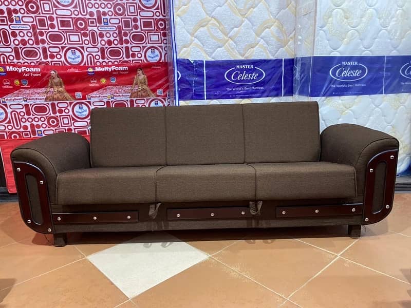 SOFA CUM BED (2in1)(SOFA+BED)(Molty foam)(10 years warranty) unlimited 3