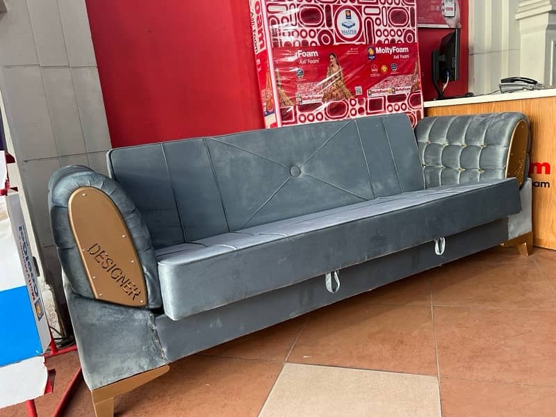 SOFA CUM BED (2in1)(SOFA+BED)(Molty foam)(10 years warranty) unlimited 6