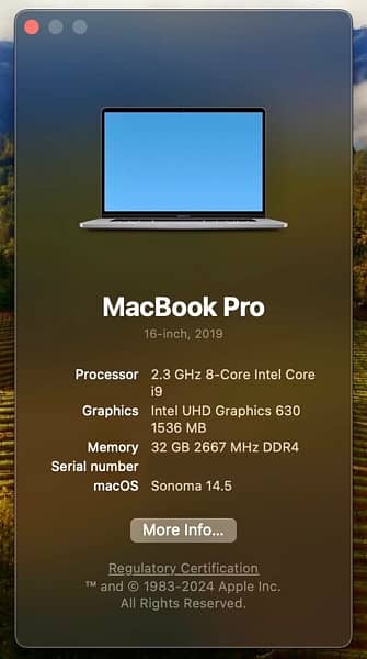 MacBook Pro i9 16inch A2141 32GB Ram 1TB SSD 8GB AMD Radeon Graphics 6