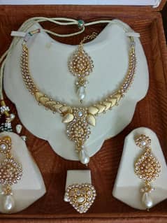 bridal set. . necklace earrings tika and ring