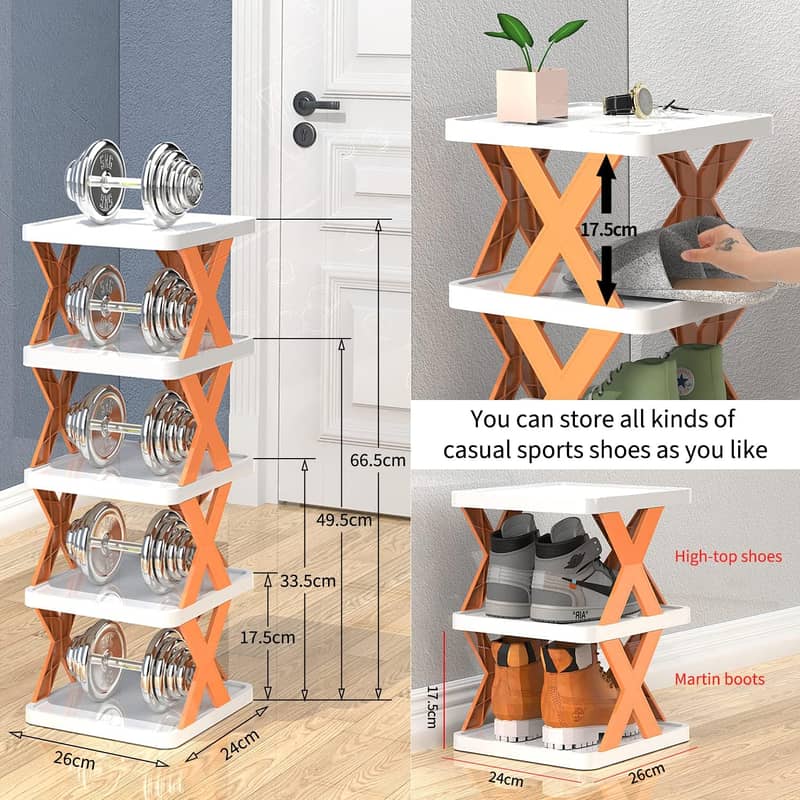 5 Layers Stackable Vertical Space Saving Shoe Storage Rack Bookshelf O 1