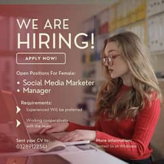 Social media marketer || Manager || Jobs in Lahore || Urgent Hiring