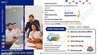 Handwriting work/ Typing Daily Income:1500 to 2500 Per Assignment/-