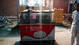 russain salad counter and stain less steel bhathii