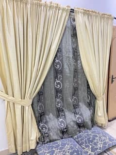 6 Pieces Double Window Curtains with Organza Back 0