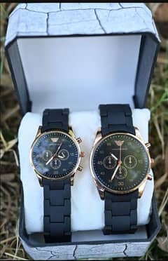 couple's chronograph watches black