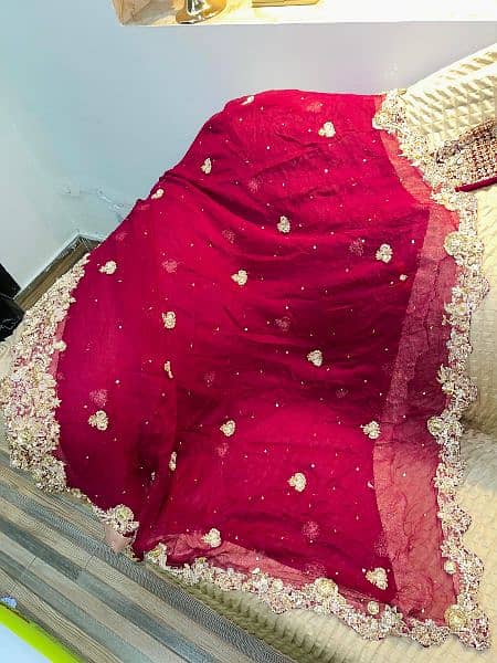 Wedding dress/bridal lehnga/red maroon gold barat lehenga choli 6