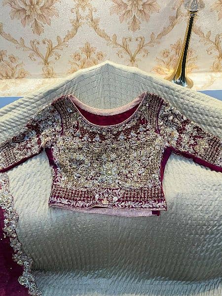 Wedding dress/bridal lehnga/red maroon gold barat lehenga choli 9