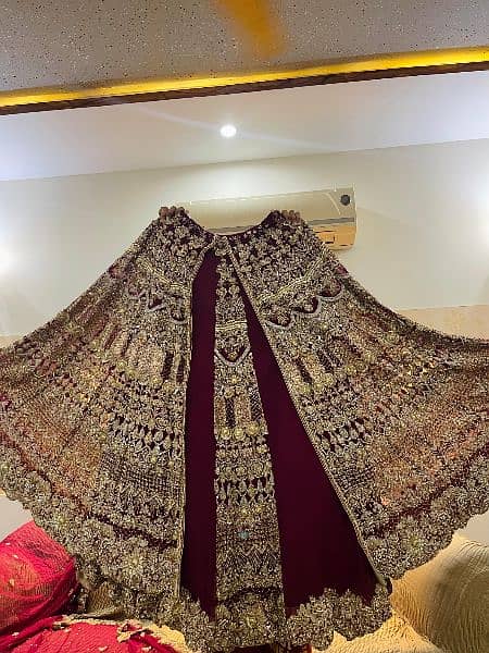 Wedding dress/bridal lehnga/red maroon gold barat lehenga choli 11