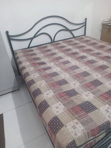 Iron double bed with mattress for Sale 1