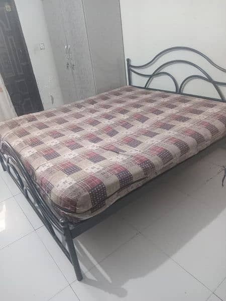 Iron double bed with mattress for Sale 3