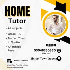 Home Tutor available in Quetta