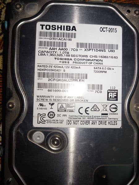 Toshiba 1TB Original Hard Drive 0