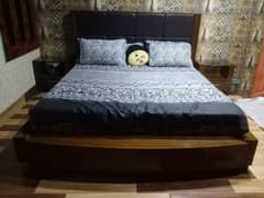 wooden bed with side table and dressing just in 76000,80000