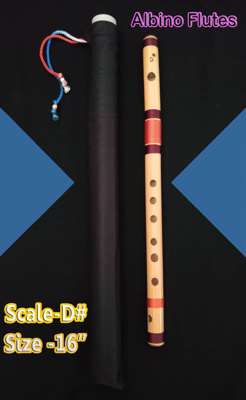 Albino D# Medium Scale Side Blown Bamboo Bansuri/ Flute 1