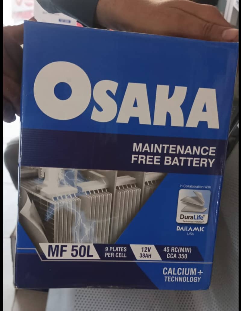 Car Battery OSAKA MF 50 with 1 Year Warranty. 1