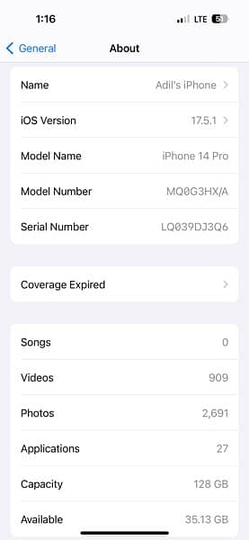 14 Pro 128 GB Battery Health 89 % 10/10 Condition 7