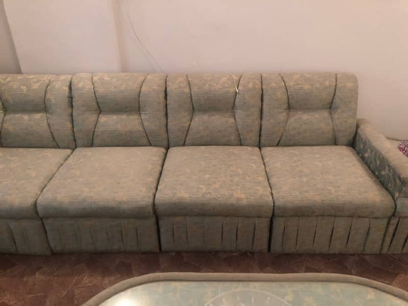 Sofa set (2+4 seater, 2 side tables, 1 corner table, 1 centre table) 2