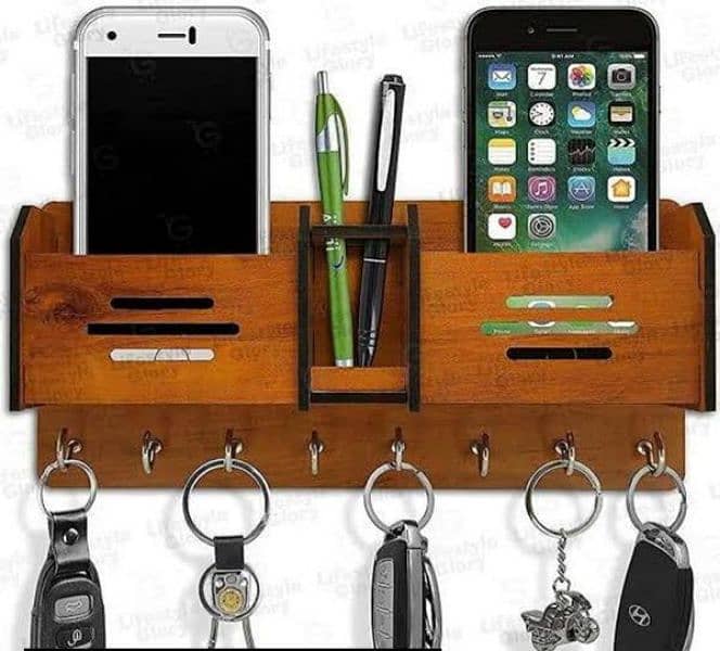 Wall mount keys, pens and mobile holder 0