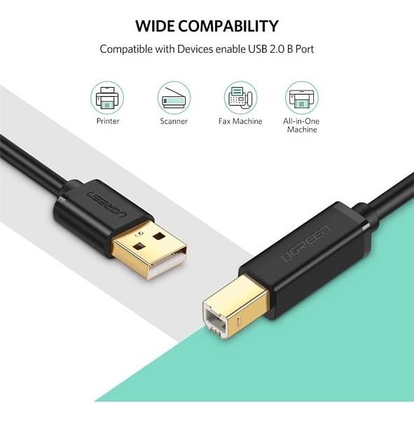 UGreen USB 2.0 A Male To B Male Print Cable Gold 24k Plated 5ft 3