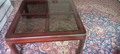 Teak wood table set  2 side table and one center table