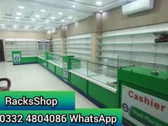 Pharmacy wall rack/ pharmacy counter/ store rack/ cash counter/ POS