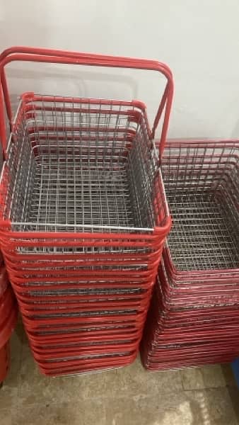 Roller Basket/ hand basket/ shopping trolley/ cash counter/wall Racks 7