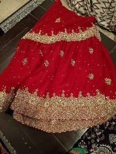 New Bridal Gharara Pure chiffon Blood red color