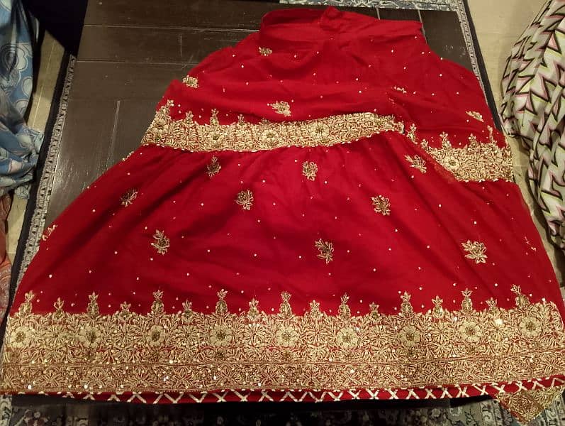 New Bridal Gharara Pure chiffon Blood red color 1