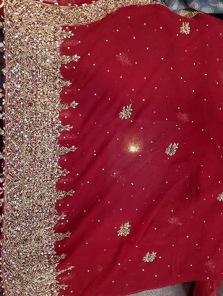 New Bridal Gharara Pure chiffon Blood red color 11