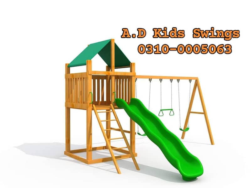 Tree House|Parks swings|Indoor Swings| Wooden Play House Trampoline 2